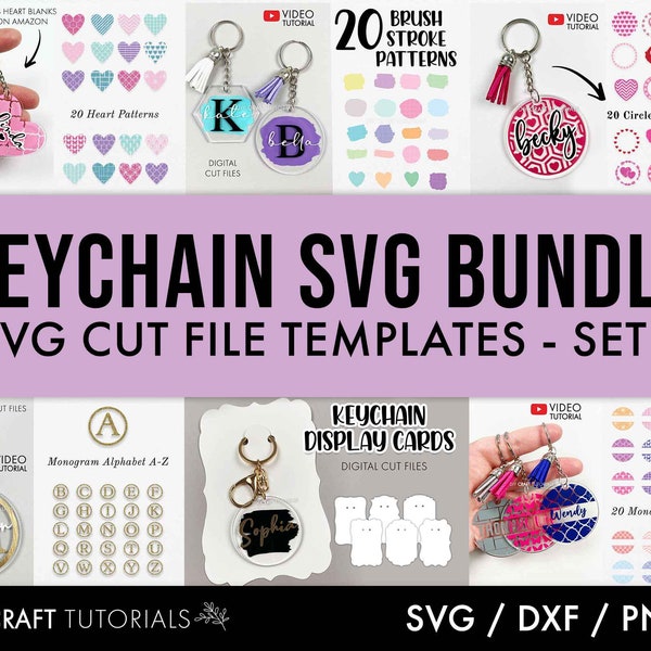 Keychain SVG Bundle, Keychain Pattern SVG, Keychain svg, Acrylic Keychain SVG, Brush stoke svg, keychain patterns svg, Brush stoke svg