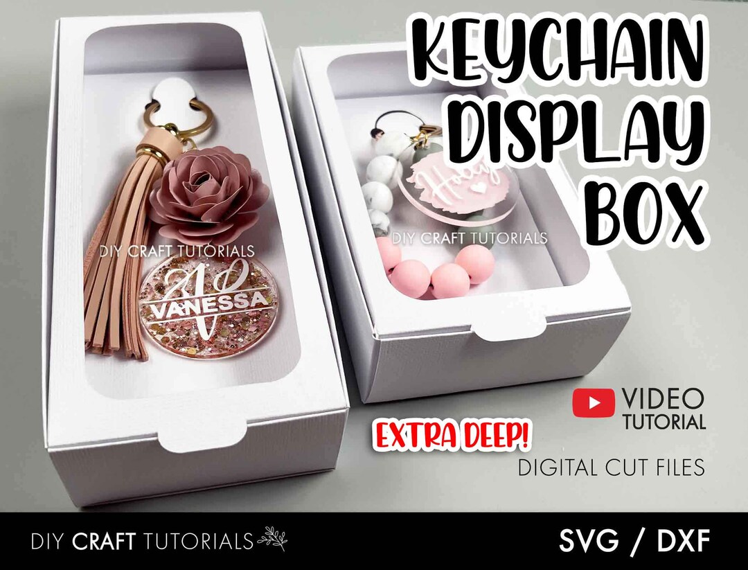 Keychain Box SVG, Keychain Display Box Template, Keychain Display Card