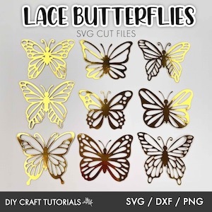 Butterfly svg, Lace Butterfly SVG, 3D Butterfly, Paper Butterfly svg, Butterfly template, Butterfly cut file, glowforge svg, laser cut files