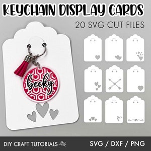 Keychain Display Card svg, Keychain Holder svg, Keyring Display Card Svg, Keychain Packaging, heart tag svg, keychain svg, Packaging svg