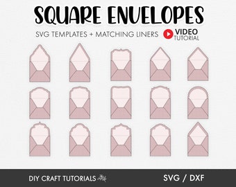 Square Envelope SVG Templates: 2 Sizes with Liners