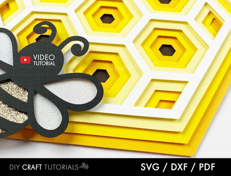 Download Cute Bee svg file Layered Honeycomb svg dxf pdf 3D Mandala | Etsy