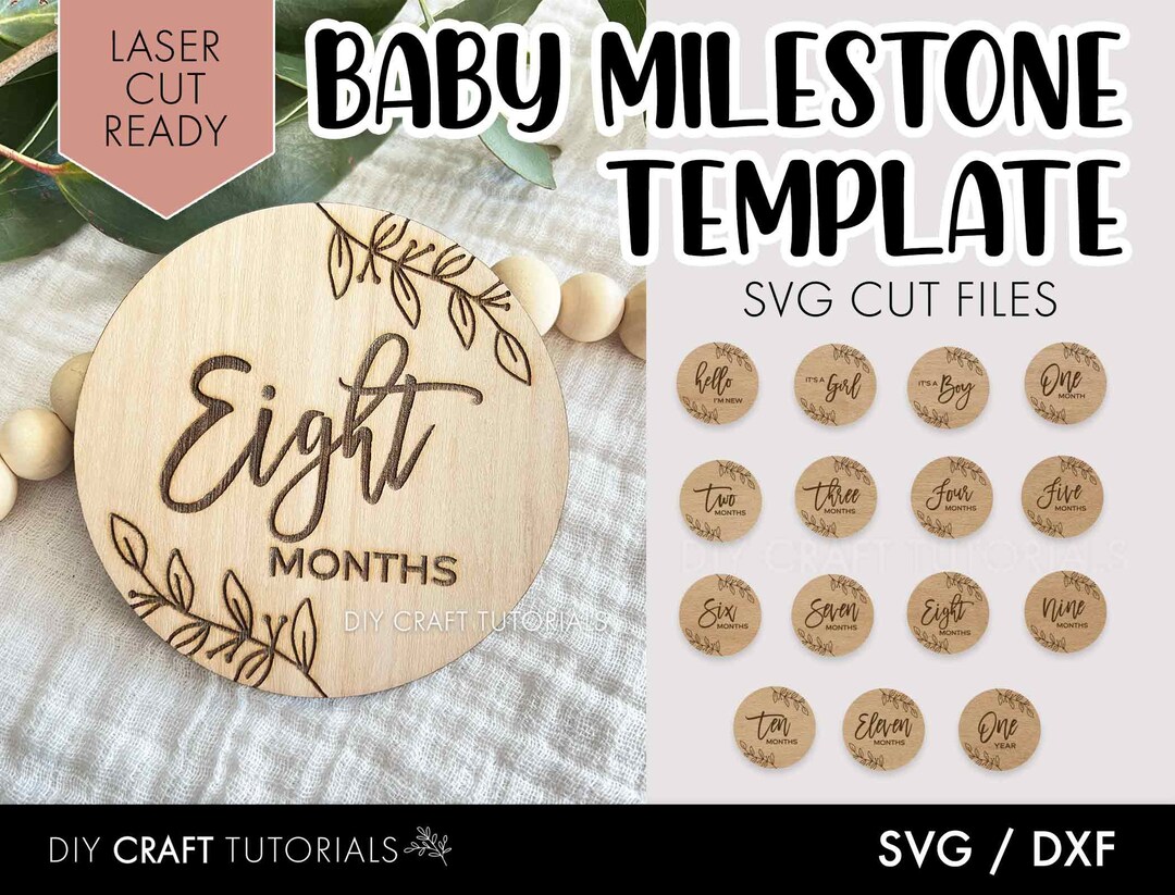 Floral Baby Milestone SVG Wooden Milestone Disc Svg Etsy