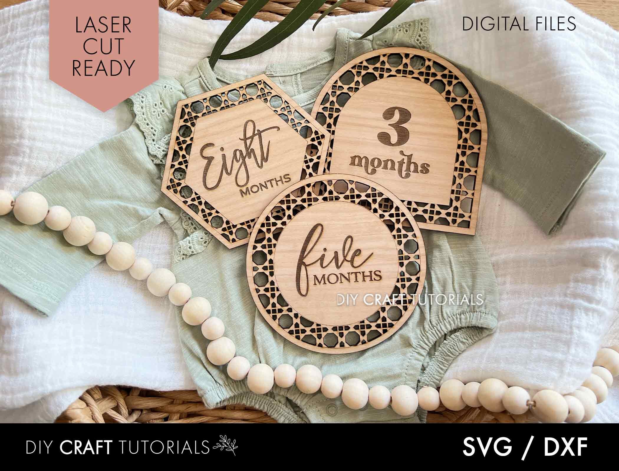 Rattan Baby Milestone SVG, Milestone Discs Svg, Monthly Milestone Svg ...