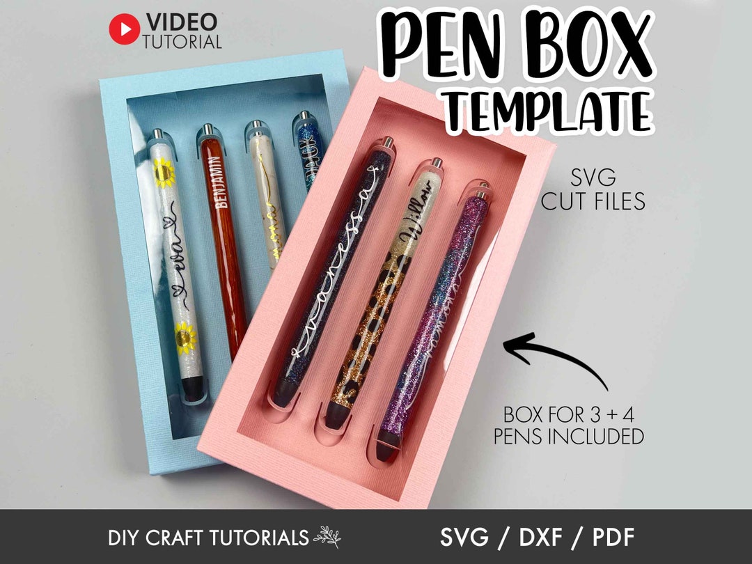 Pen Box SVG, Pen Box Template, Resin Pen Box Svg, Epoxy Pen Display Card Svg, Pen Display Card