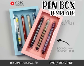 Resin Pen Box SVG Template: 3 or 4 Pen Display