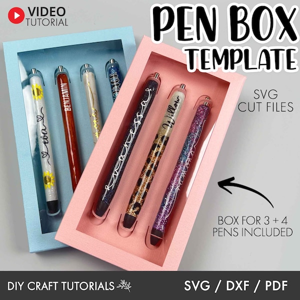 Pen Box SVG, Pen Box Template, Resin Pen Box Svg, Epoxy pen display card svg, pen display card svg, Pen card svg, Packaging, box svg