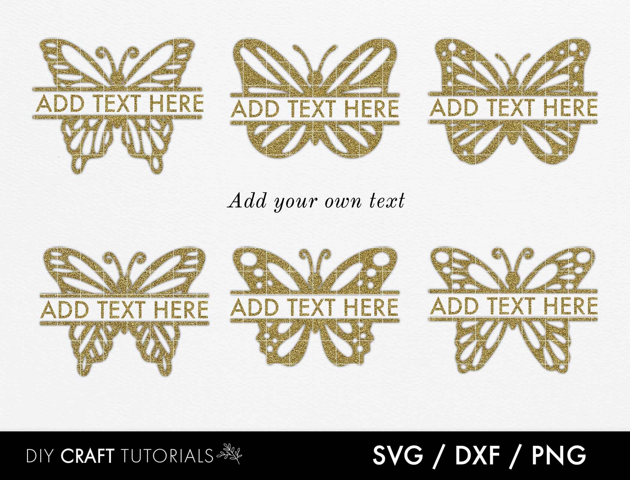 Butterfly Split Monogram Svg Butterfly Svg Monogram Svg Etsy
