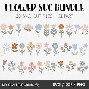 Flower SVG Bundle, Daisy svg, Cute Flower svg, Retro Flower svg, Floral svg, flower clipart, flower svg for cricut, Abstract flower svg
