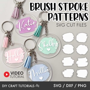 Paint Brush Stroke svg, Paint Brush svg, key ring pattern svg, Paint splatter svg, Paint stroke svg, keychain svg, paint brushes for cricut image 1