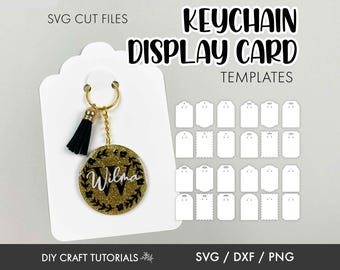 Keychain Display Card SVG Template: Packaging Cut Files