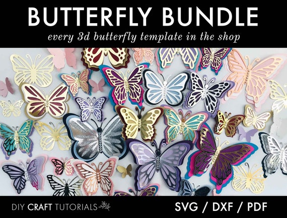 Butterfly Bundle Svg Butterfly Svg 3d Butterfly Svg Etsy