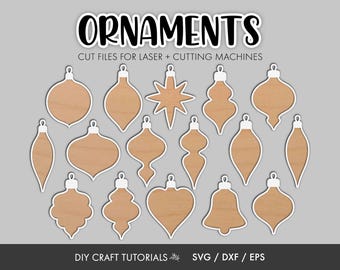 Blank Vintage Ornament SVG Bundle | Laser Cut Christmas Bauble Templates