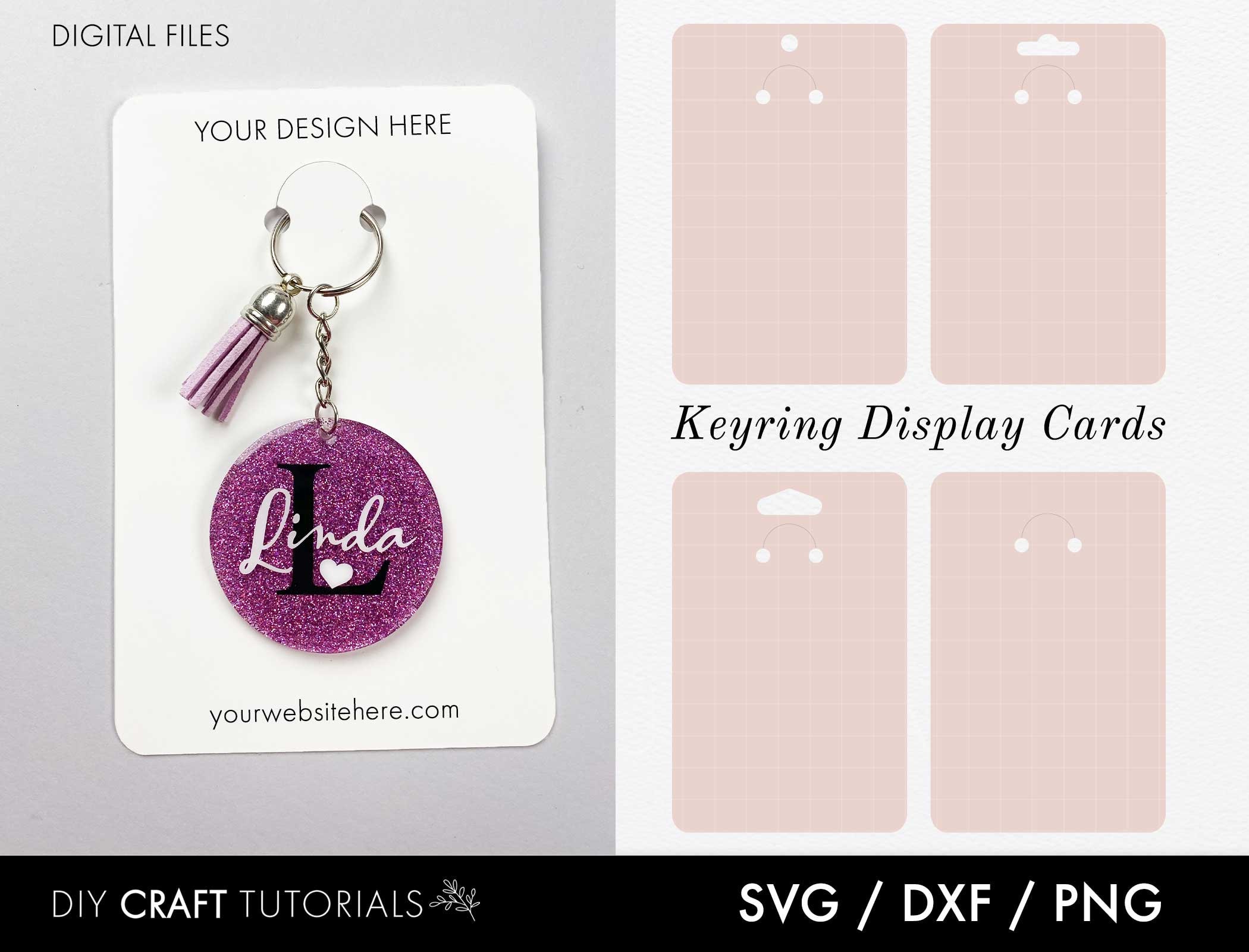 Keyring Display Card Svg, Keyring Display Card Template, Keychain  Packaging, Key Ring Tag Svg, Keychain Svg, Packaging Svg 