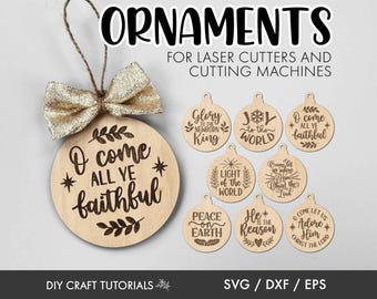 Christian Christmas Ornament SVG Bundle: Laser Cut Files