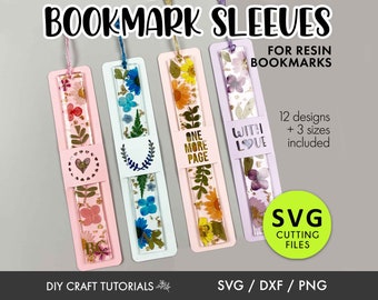 Bookmark Display Card SVG Bundle: Resin Bookmark Sleeve Templates