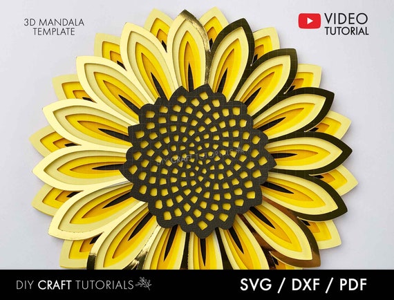 Download 3d Mandala Svg Sunflower Svg File Layered Mandala Svg Paper Etsy