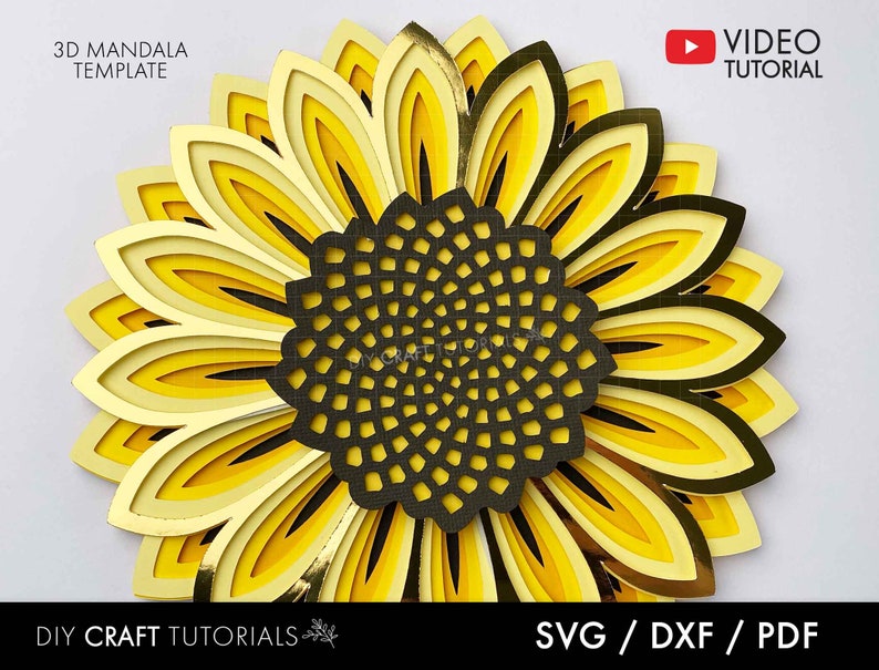 Download 3D Mandala SVG Sunflower svg file Layered Mandala svg ...
