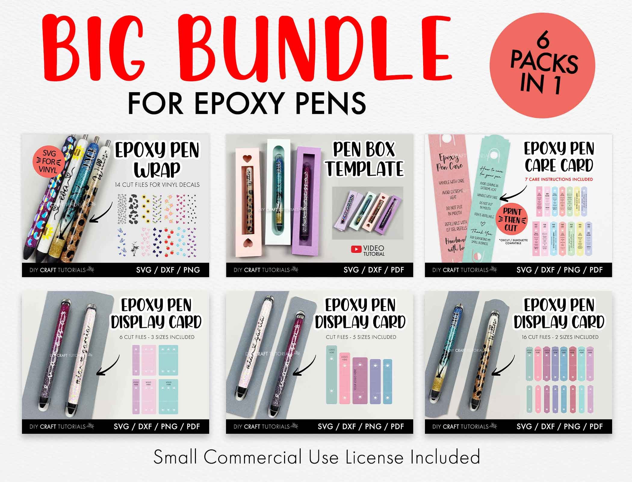 Epoxy Pen SVG BUNDLE, Pen Wrap svg, Pen Box svg, Epoxy Pen Box Templa…