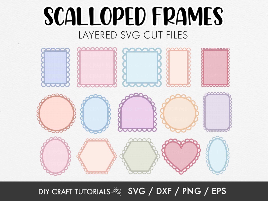 Scalloped Frame Svg, Scallop Circle Svg, Scalloped Shape Svg, Frames ...