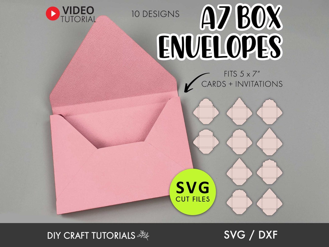 A7 Box Envelope Svg, A7 Envelope SVG, 3D Envelope Box, Box Envelope, Invitation Envelope Svg