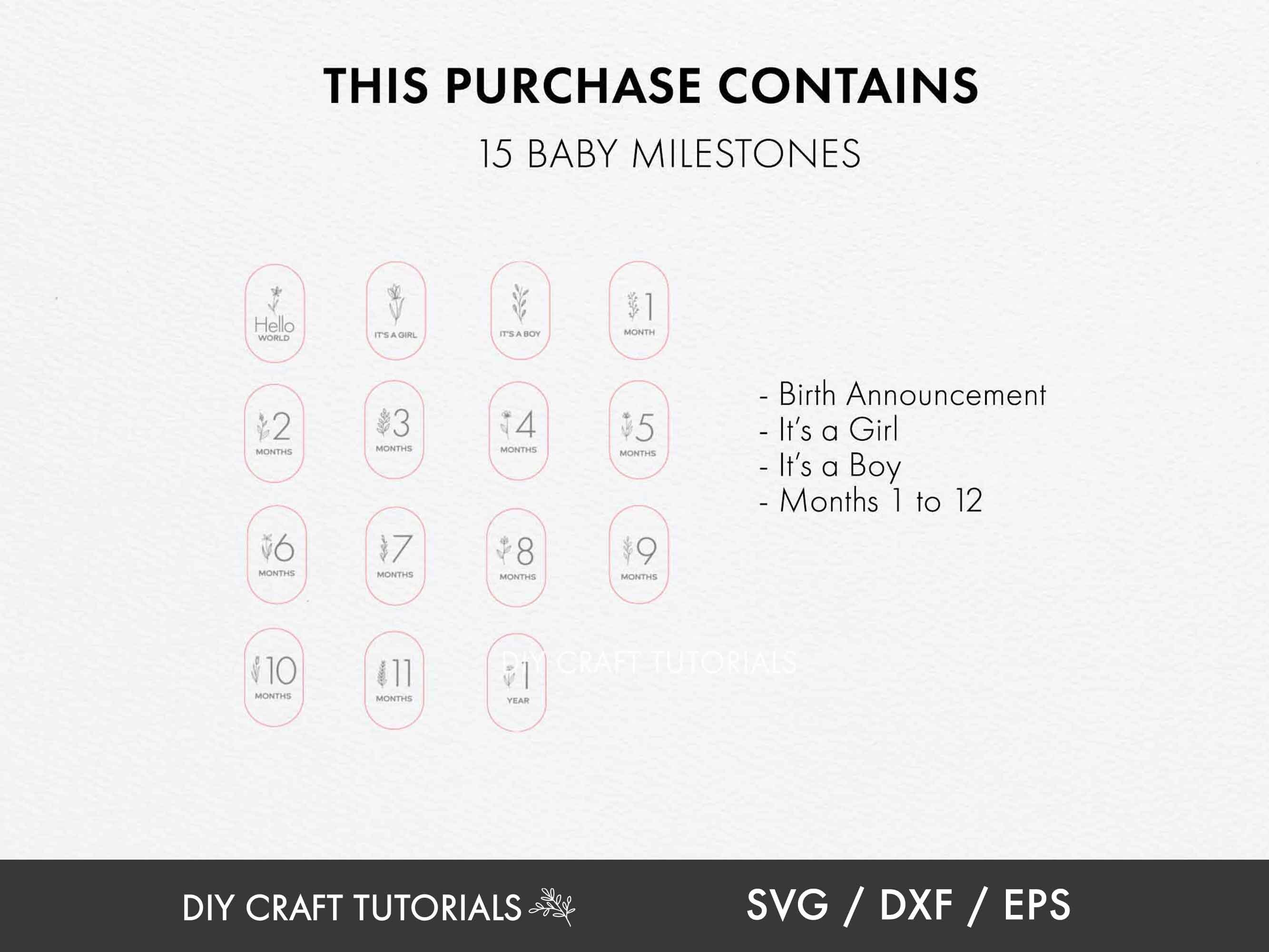 Boho Baby Milestone Discs SVG: Floral Laser Cut File - Etsy