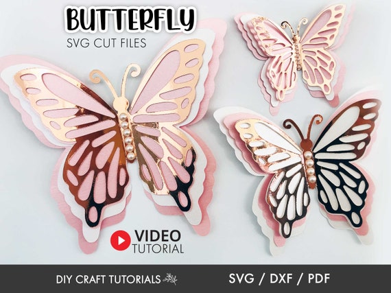 Butterfly SVG, 3D Butterfly svg, Butterfly template, commercial use, Printable Butterflies, Butterfly wall decor, dxf, pdf, but-01