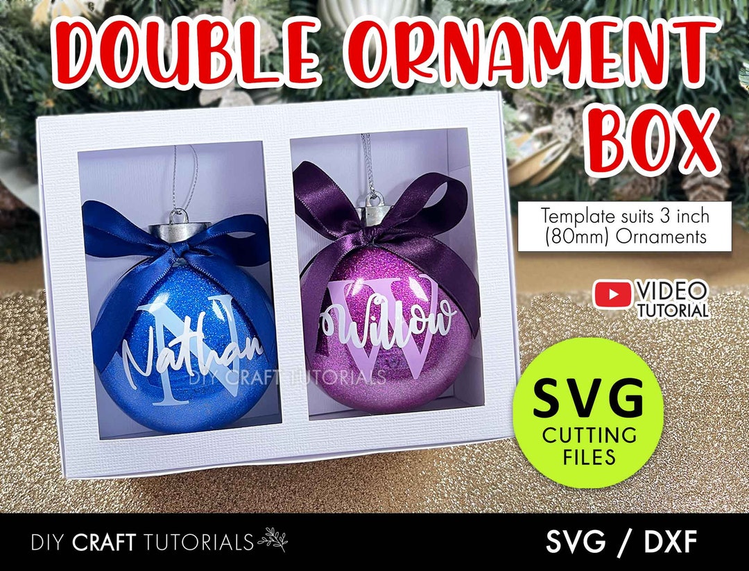 Double Ornament Box SVG, Christmas Ornament Gift Box Svg, Box for Two