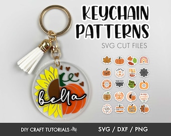 Fall Keychain SVG Bundle: Autumn Pumpkin Designs