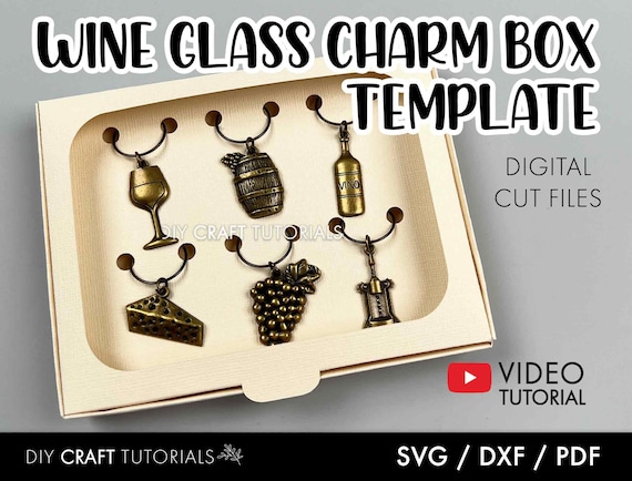 Wine Glass Charm Display Box Template Wine Glass Charm Gift - Etsy