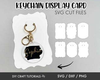 Keychain Display Card SVG Template: Ornate Design Cut Files