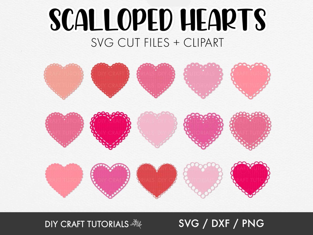Scalloped Heart Svg, Heart Svg, Valentine's Day Svg, Lace Heart Doily ...