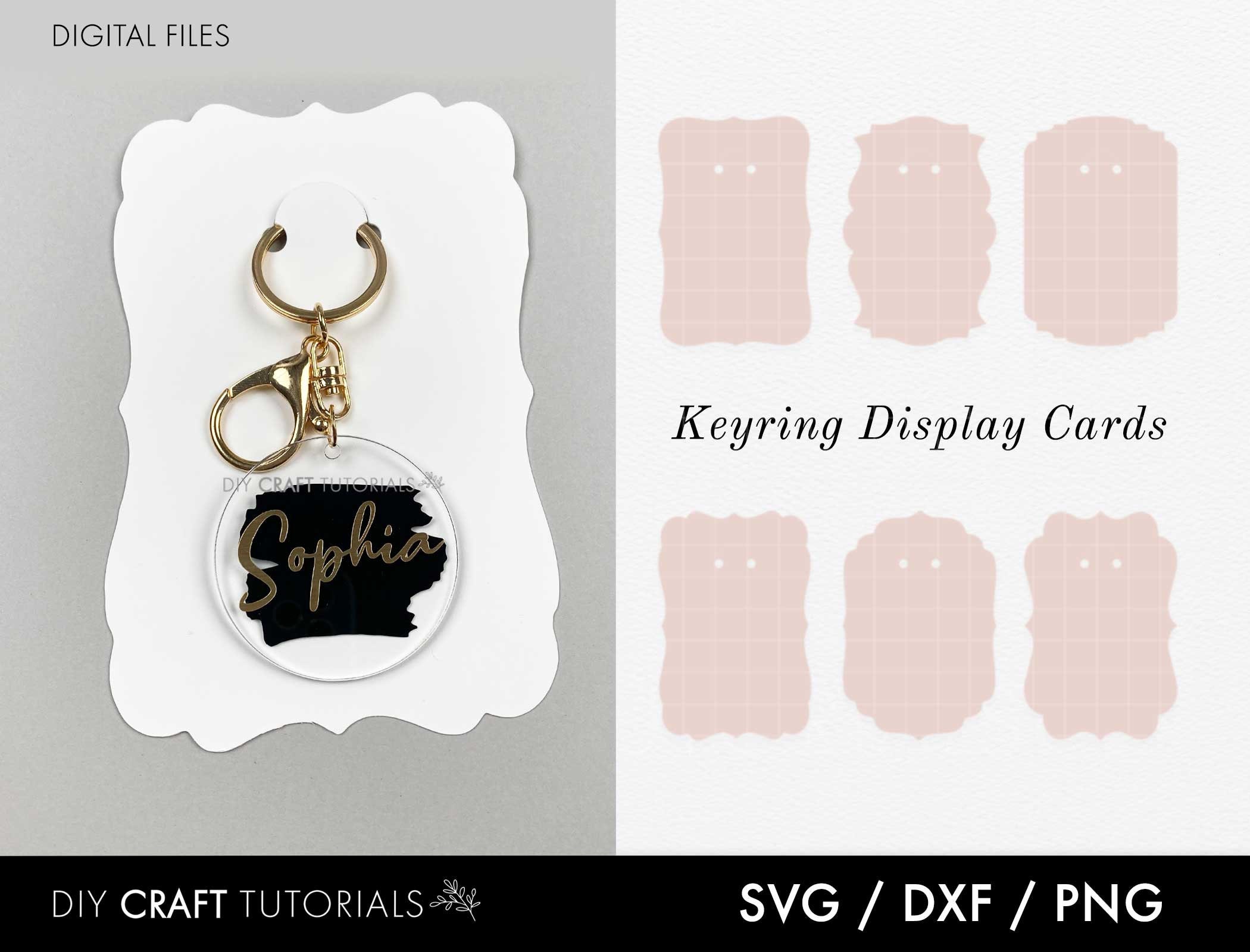 Keychain Display Card Svg Keyring Display Card Svg Keyring - Etsy