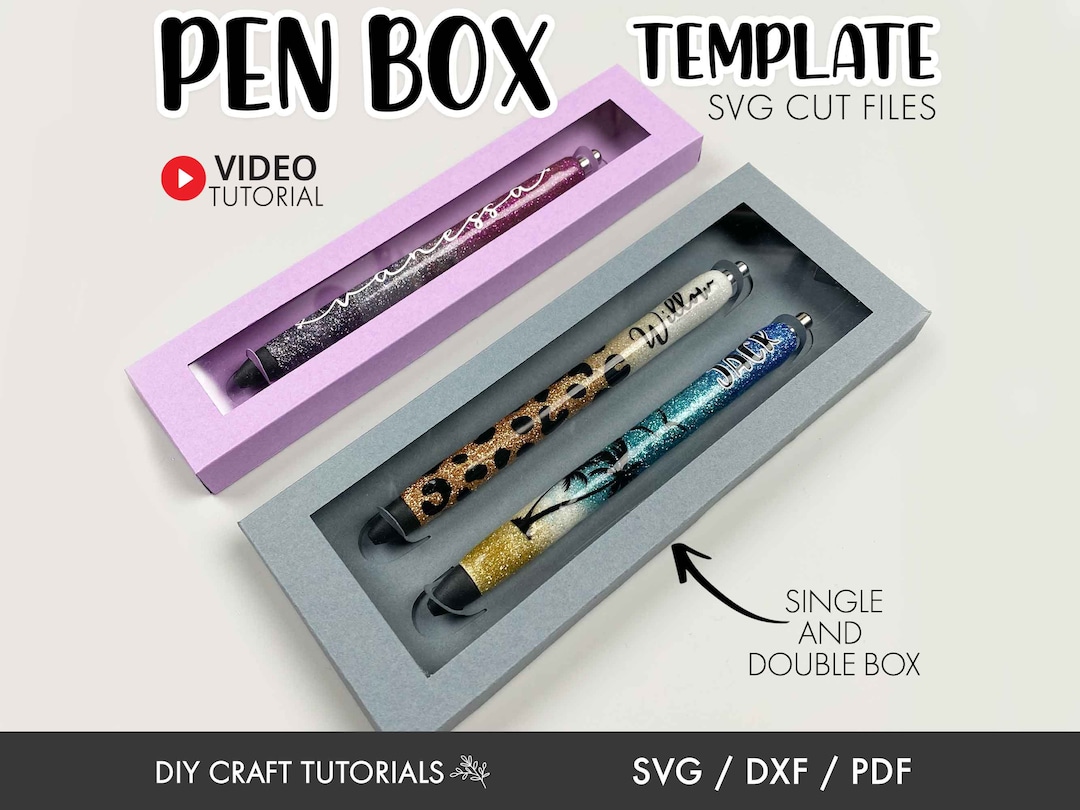 Pen Box SVG, Epoxy Pen Box Template, Double Pen Box Svg, Epoxy Pen Display Card Svg, Pen Display