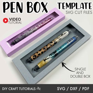 Pen Box SVG, Epoxy Pen Box Template, Double Pen Box Svg, Epoxy pen display card svg, pen display card svg, Pen card svg, Packaging, box svg