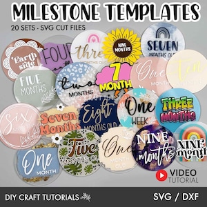 Baby Milestone SVG, Acrylic Milestone Disc svg, Baby Milestone Discs svg, Milestone discs svg, Monthly Milestone svg, Acrylic Baby sign svg
