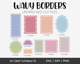 Wavy Invitation svg, Wavy Shape svg, Wavy Frame svg, Wave svg, Wavy Border, Wavy Edge, Wavy svg,Invitation svg, glowforge, Laser cut files