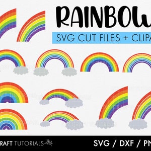 Rainbow svg, bright rainbow svg, rainbow svg bundle, rainbow clipart, svg files for cricut, silhouette, rainbow cake topper svg, cricut svg