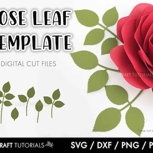 Rose Leaf svg, leaf svg, paper flower template, Paper flower leaves, rose leaf clipart, leaf template, fall svg, rose svg, plants svg