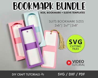 Bookmark Box SVG Bundle: Sleeve & Display Card Templates (Digital Download)