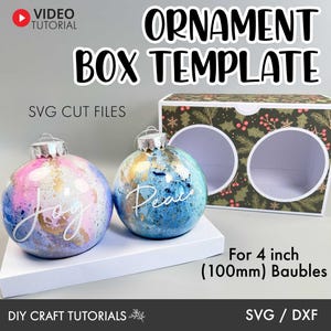 4" Ornament Box SVG, Double Ornament Box SVG, Christmas Ornament Gift Box svg, Christmas SVG, Christmas Box template, Ornament Gift Box svg