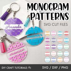 Keychain Monogram SVG, Split Monogram Svg, Circle Patterns Svg, Keychain svg, keychain patterns svg, monogram patterns svg, circle svg