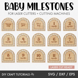 Baby Milestone Discs Svg, Rattan Arch svg, Arch Milestone Discs, monthly milestone svg, Baby Milestone SVG, laser cut file, Arch Milestone