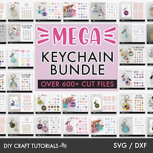 MEGA SLEUTELHANGER SVG bundel, sleutelhanger patroon SVG, sleutelhanger patronen SVG, ronde sleutelhanger SVG, sleutelhanger SVG, penseelstreek SVG, zeshoek sleutelhanger