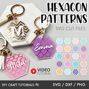 Keychain svg bundle, Hexagon Pattern svg, Patterns Svg, Keychain svg, keyring patterns svg, keychain patterns svg, key fob svg, hexagon svg