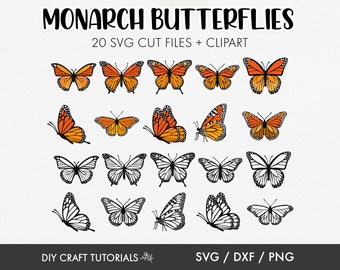 Monarch Butterfly SVG Bundle: Layered Cut Files