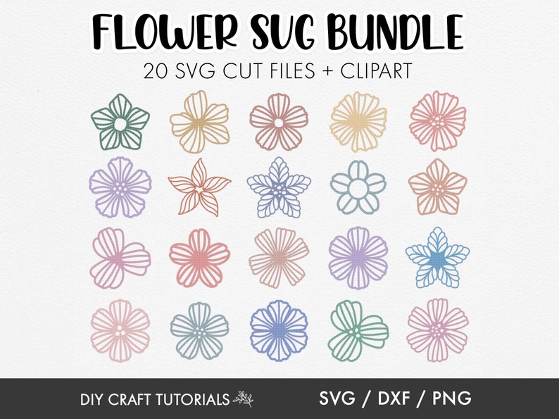 Flower SVG Bundle: Floral Clipart, Daisy Cut Files - Etsy
