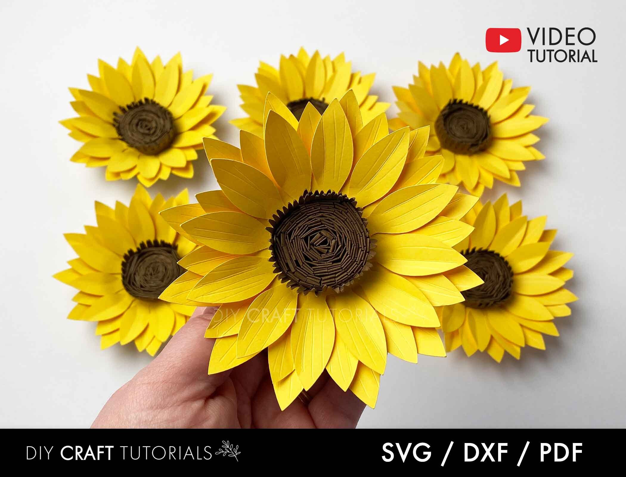 Download Sunflower Svg Paper Sunflower Svg Dxf Pdf 3d Paper Etsy