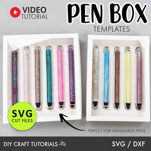 Pen Box Template for Epoxy Resin Pens, Glitter Pen svg, Pen Box SVG, Epoxy Pen Box Template, Epoxy pen display card, pen display card svg