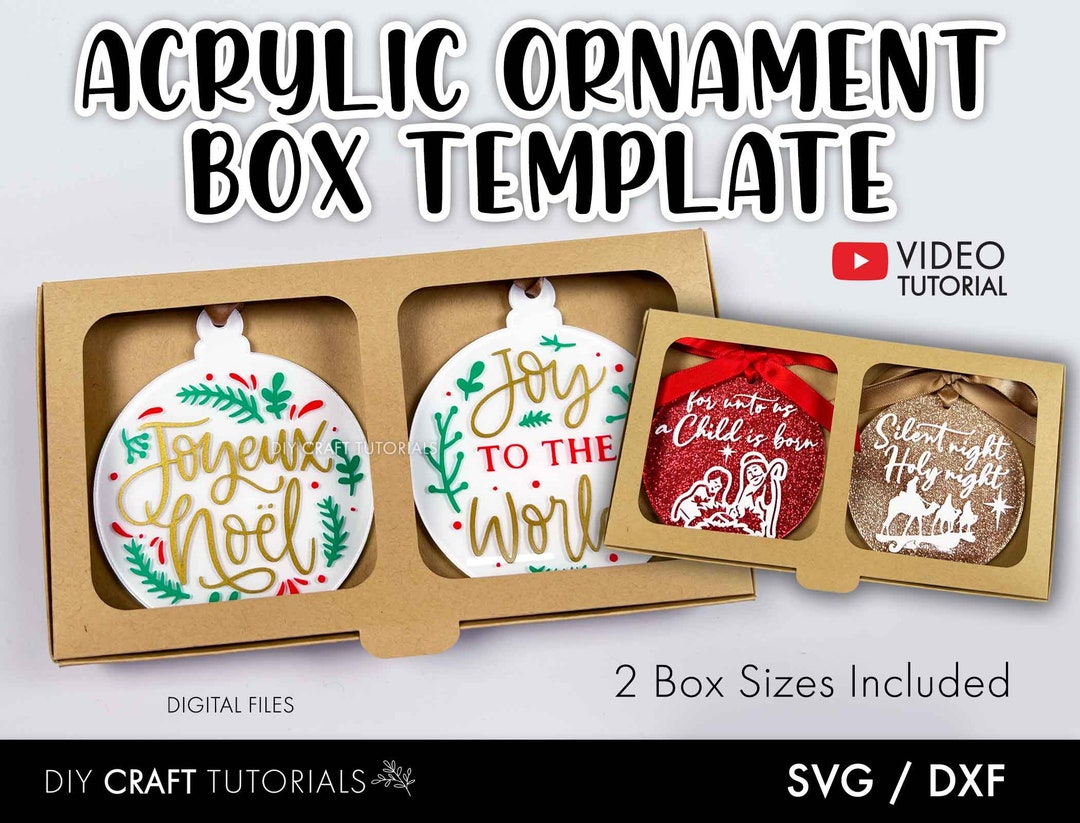 Acrylic Ornament Gift Box Svg, Double Ornament Box Svg, Gift Box Svg